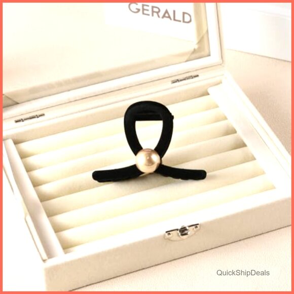 Luxury velvet small hair claw clips for thin hair, 8cm length